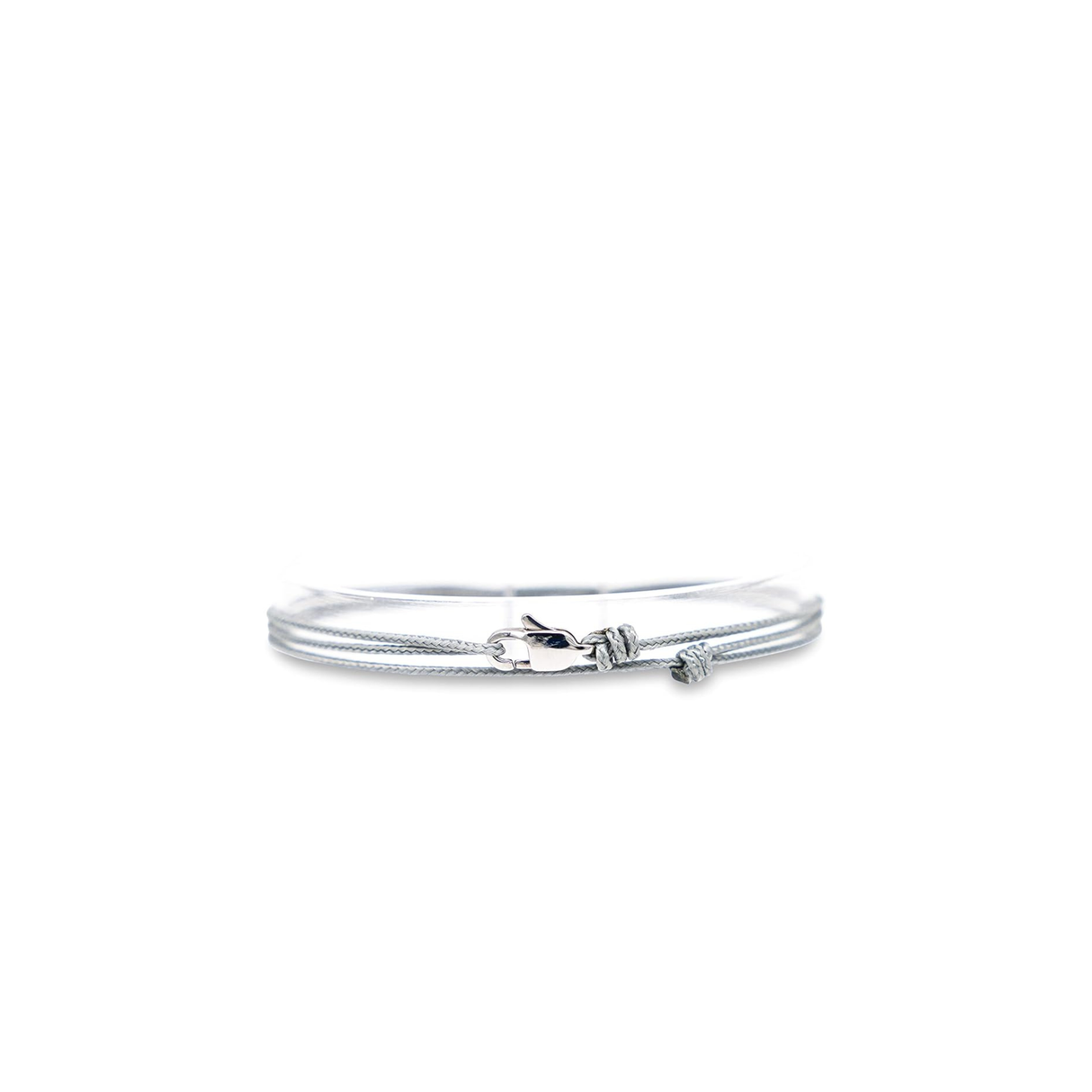 Triple K&S Thin wrap bracelet for men and women with carabiner clasp (White)