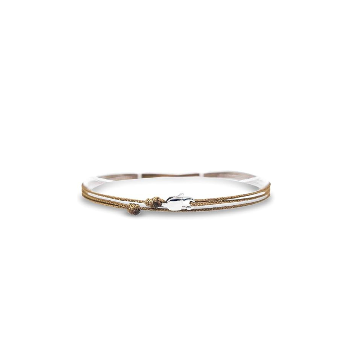 Triple K&S Thin wrap bracelet for men and women with carabiner clasp (Brown)