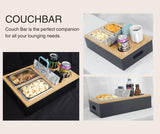 Couchbar-Organizer aus Holz mit Snackbox aus Edelstahl - Snackbar